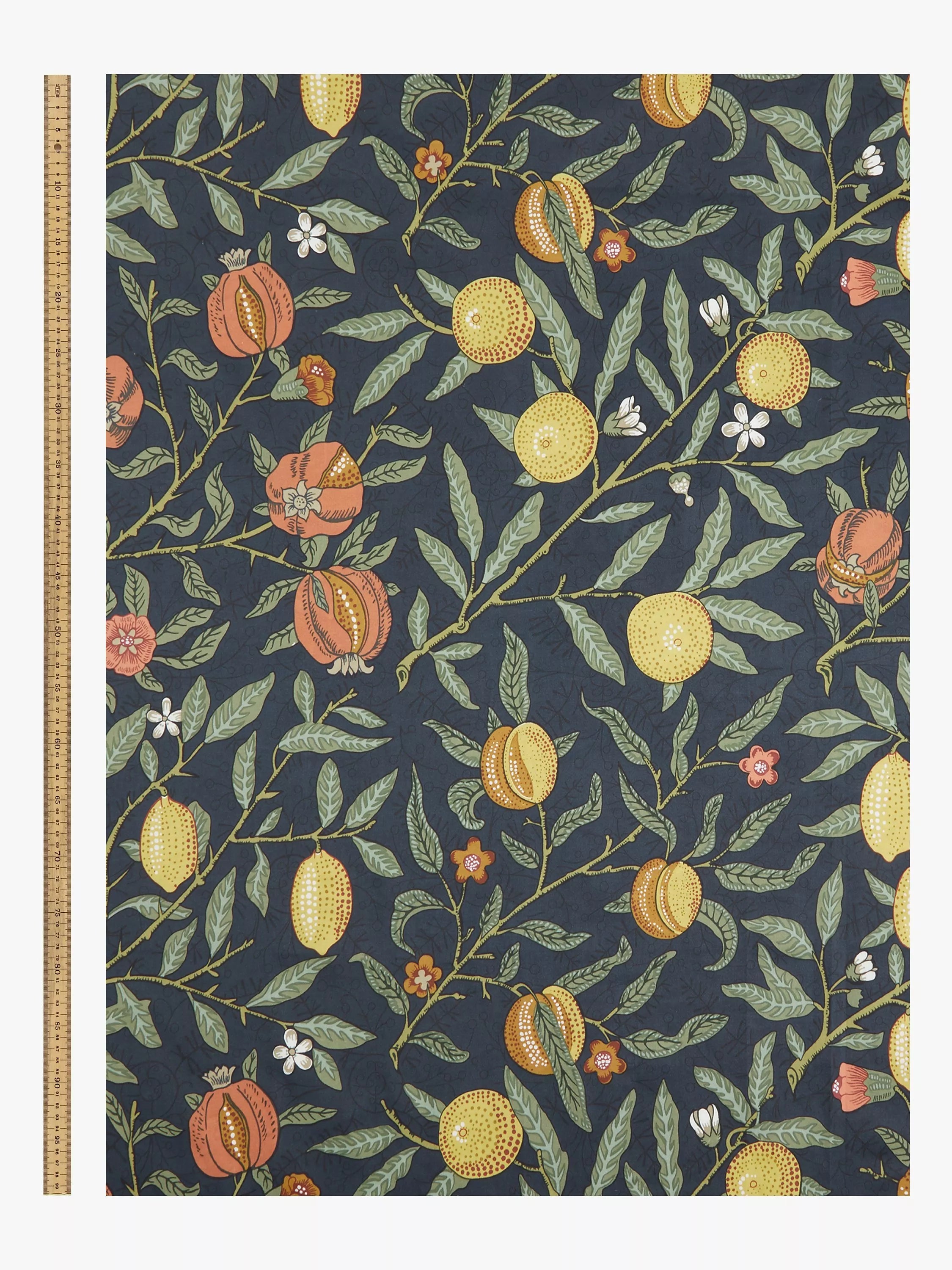 Morris & Co. Fruit curtains ink blue 137x117cm - British product