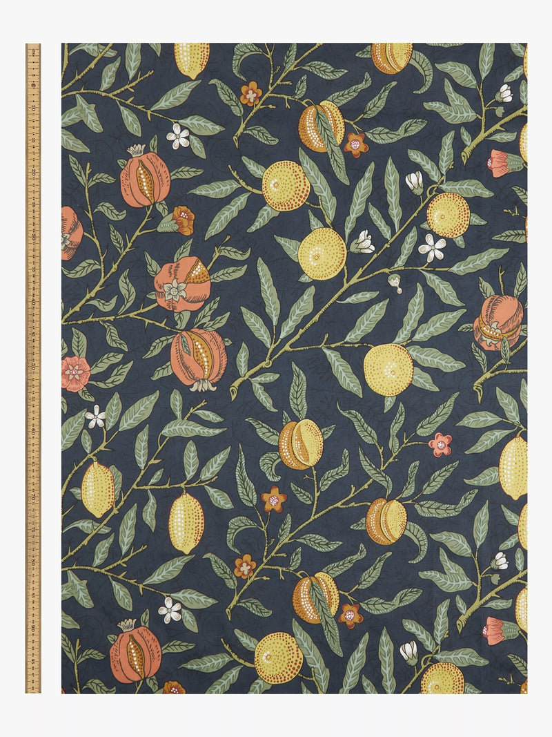 Morris & Co. Fruit curtains ink blue 137x117cm - British product