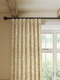 Morris & Co. Willow Bough Pair Lined Pencil Pleat Curtains, Ochre, W117 x Drop 137cm
