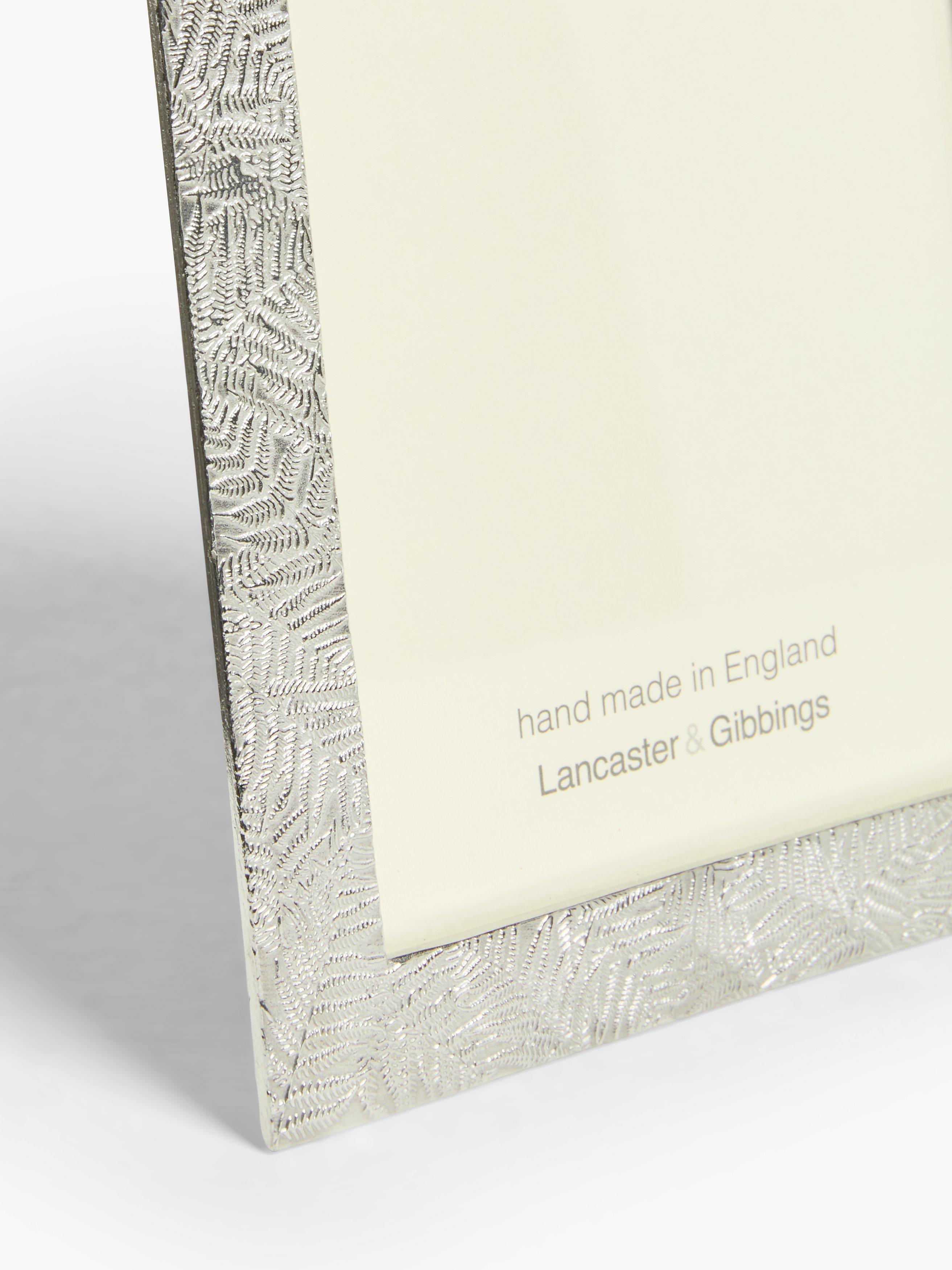 Lancaster and Gibbings fern leaf pewter photo frame in silver, UK version