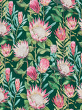 Sanderson King Protea teal eyelet curtains pair (British brand)