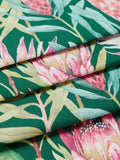 Sanderson King Protea teal eyelet curtains pair (British brand)