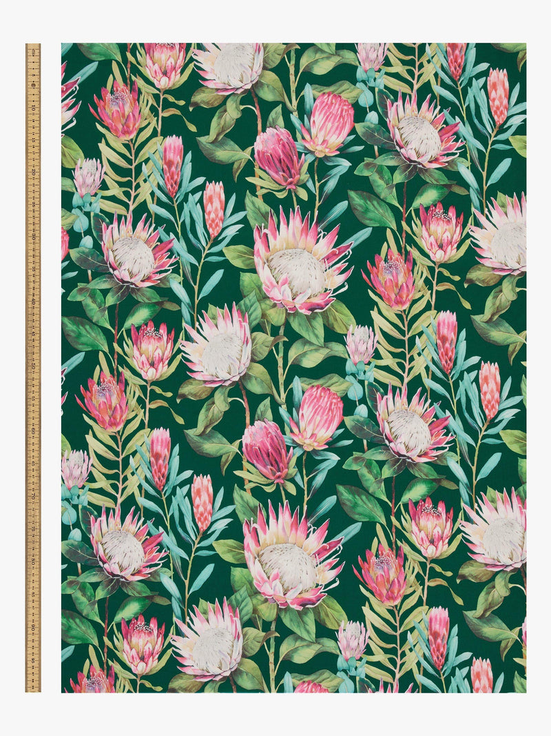 Sanderson King Protea teal eyelet curtains pair (British brand)