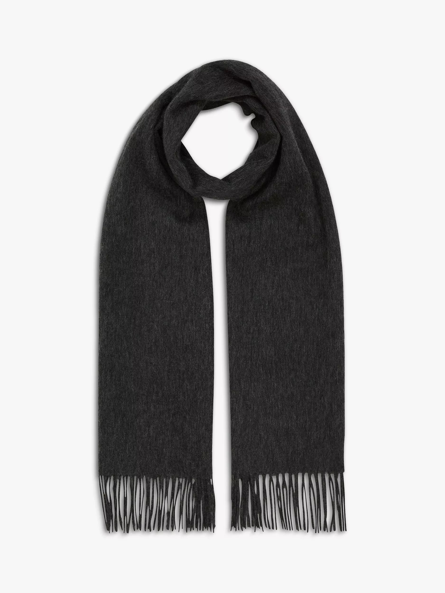 Reiss Picton Cashmere Blend Scarf, Charcoal, One Size