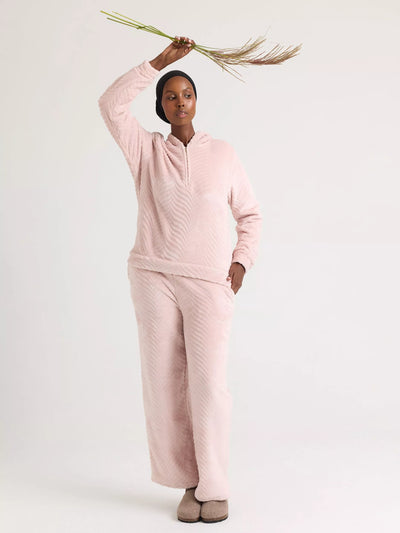 Ensemble de pyjama confortable à manches longues et design chevron