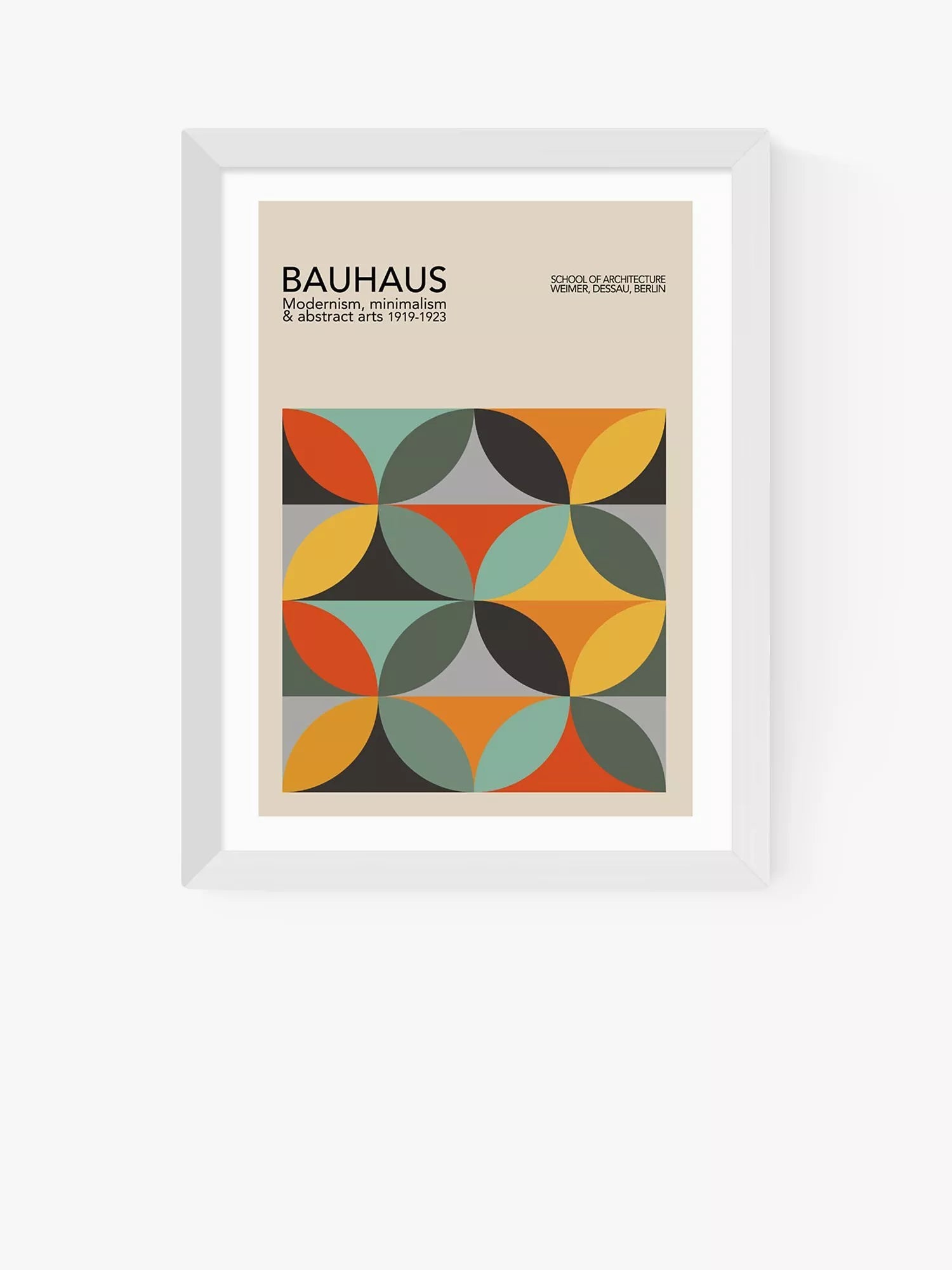 EAST END PRINTS Luxe Poster Co. Geometric Pattern Bauhaus Framed Print 60x80cm