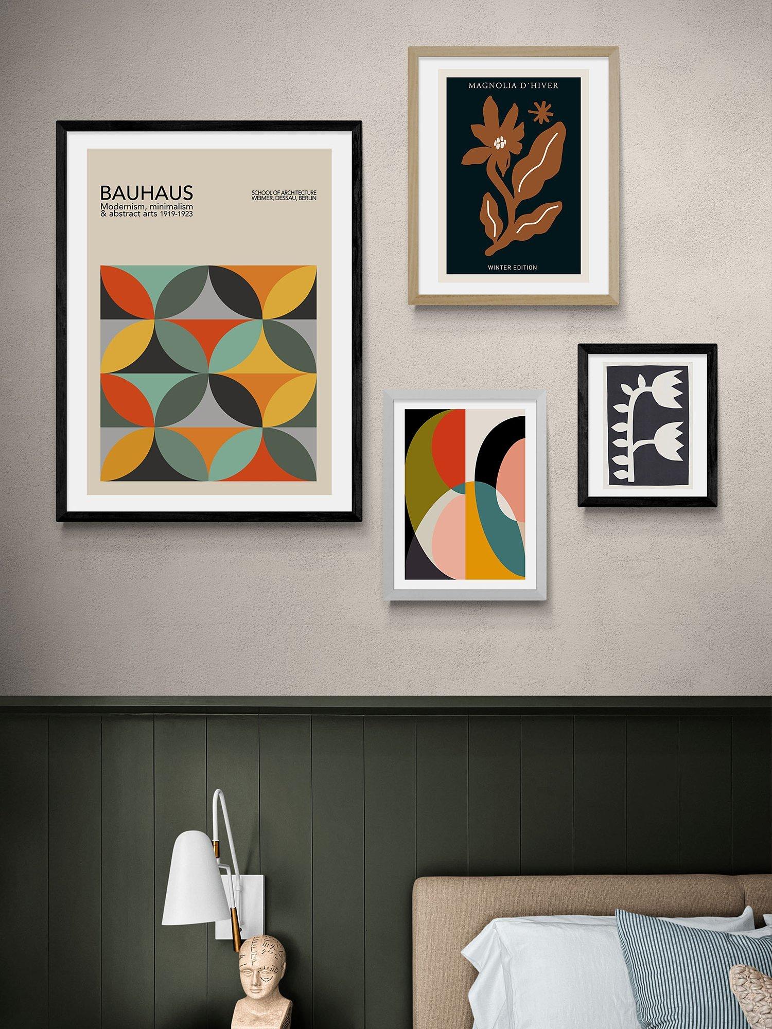 EAST END PRINTS Bauhaus geometric framed print 60x80cm (British brand)