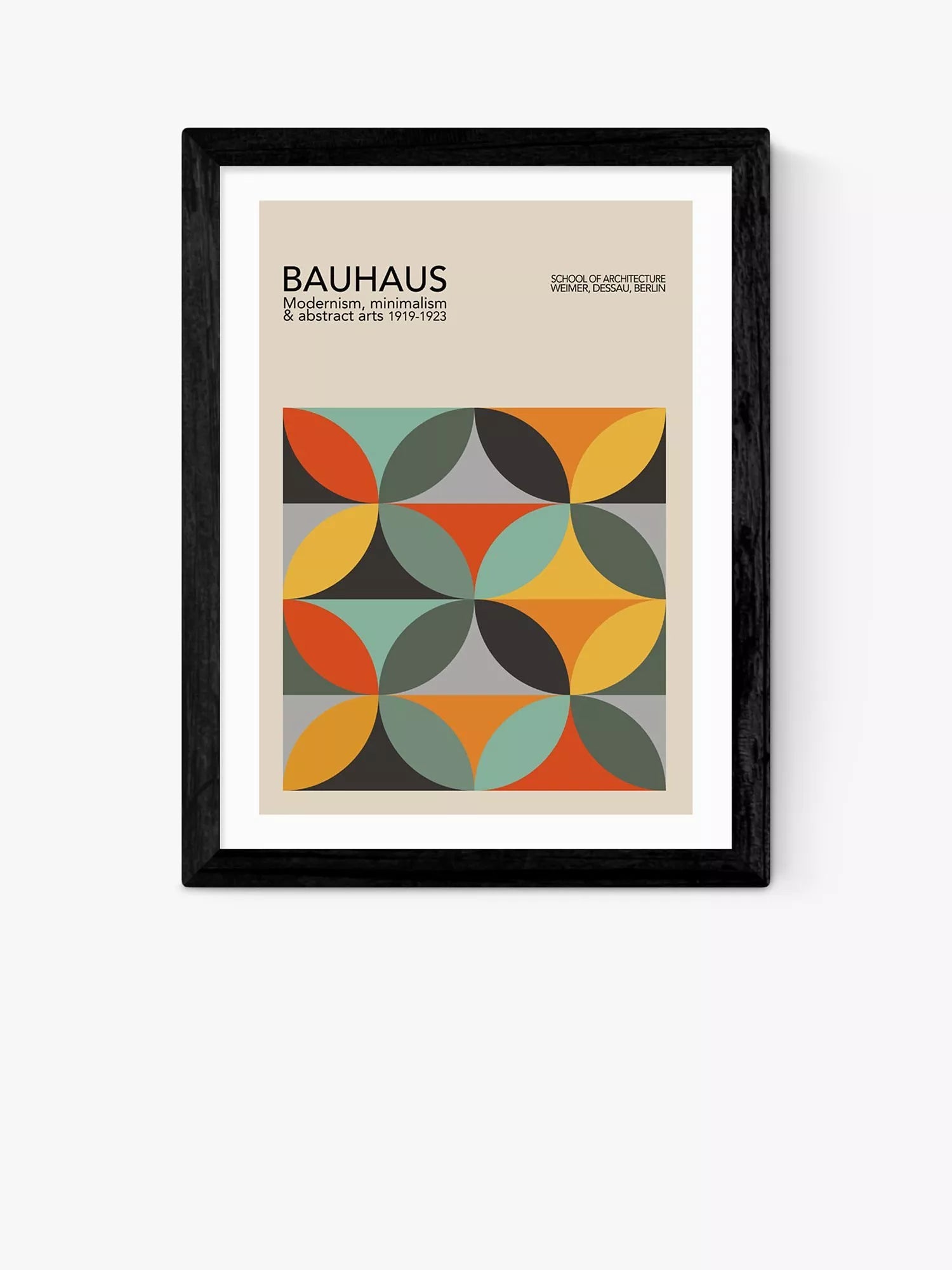 EAST END PRINTS Luxe Poster Co. Geometric Pattern Bauhaus Framed Print 60x80cm