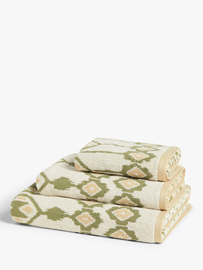John Lewis Rene bomullshåndklær med Ikat-design i dempede og dristige farger- Kjøp online hos McGrocer