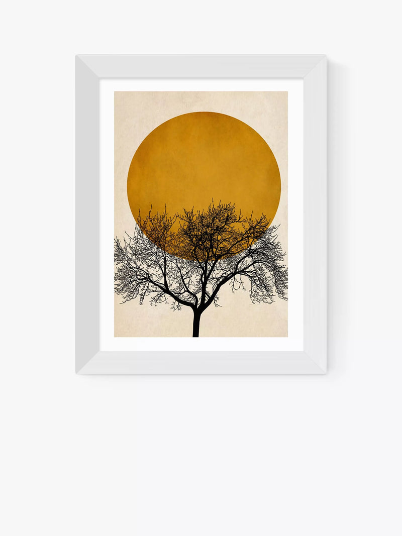 EAST END PRINTS Kubistika 'Winter Morning' Framed Print - Oak Frame 86 x 66cm