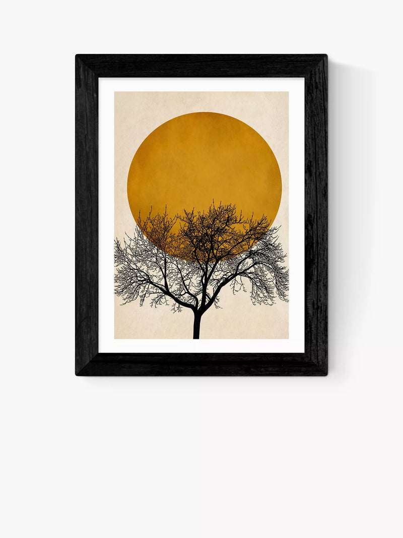 EAST END PRINTS Kubistika 'Winter Morning' Framed Print - Oak Frame 56 x 46cm