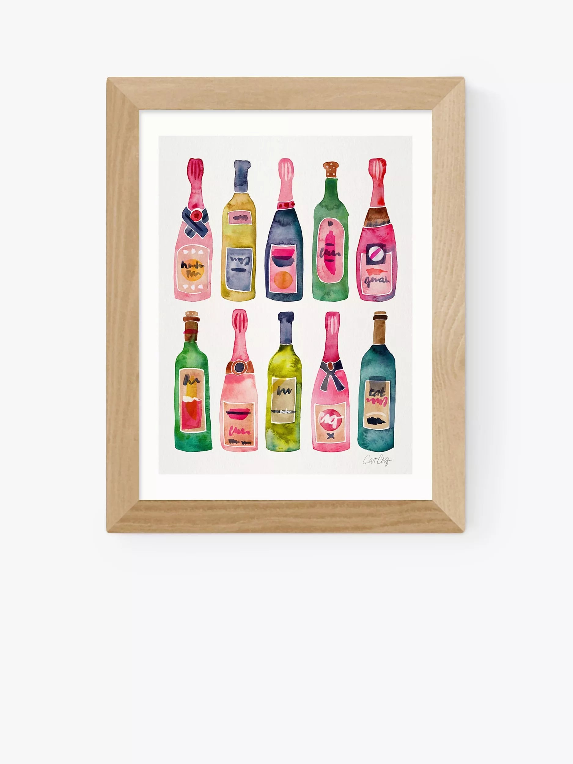 EAST END PRINTS Cat Coquillette 'Champagne' Framed Print 30x40cm