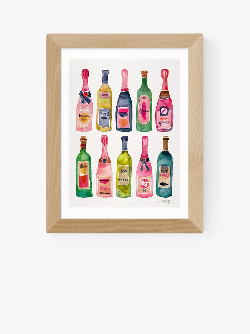 EAST END PRINTS Cat Coquillette 'Champagne' Framed Print 30x40cm