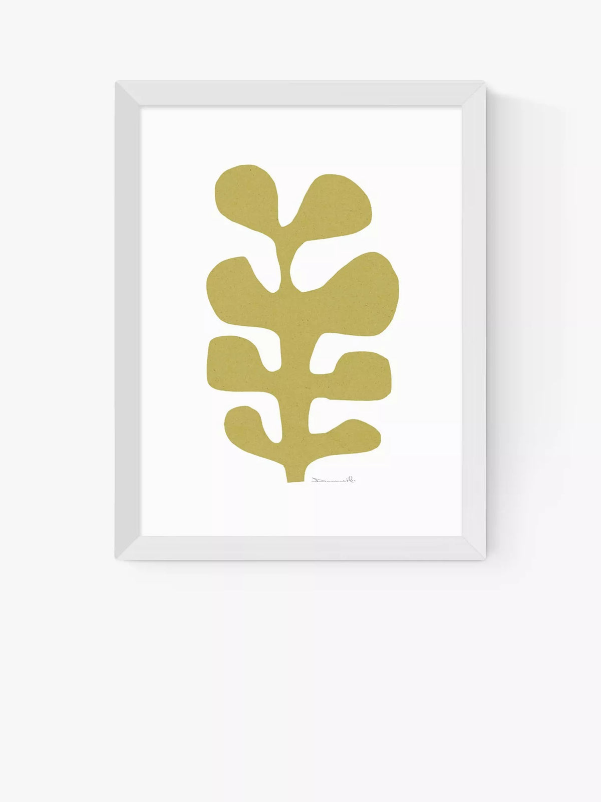 EAST END PRINTS framed seaweed mustard print 30x40cm, UK version