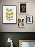 EAST END PRINTS framed seaweed mustard print 30x40cm, UK version