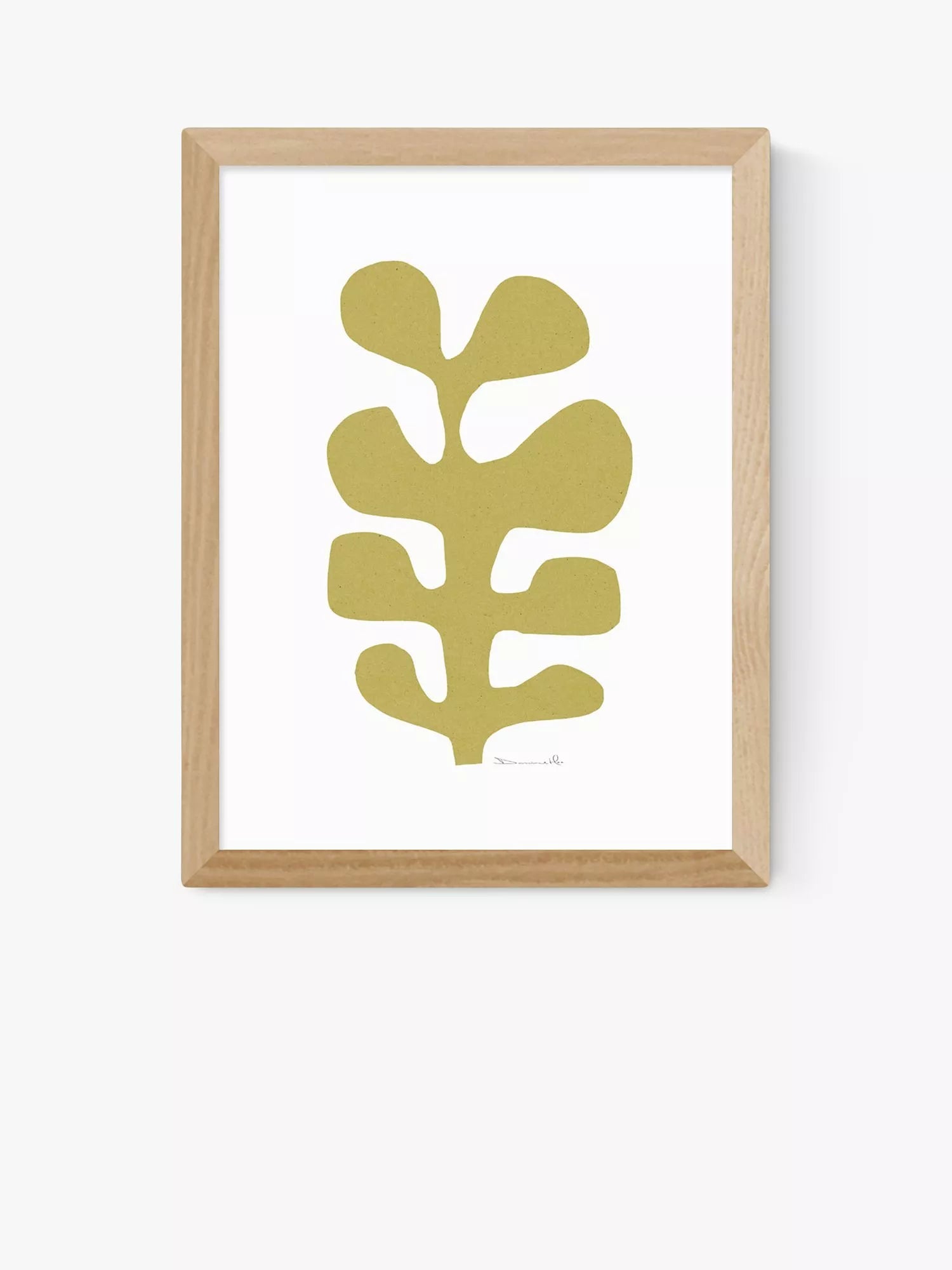 EAST END PRINTS Dan Hobday 'Seaweed Mustard' Framed Art Print 30x40cm