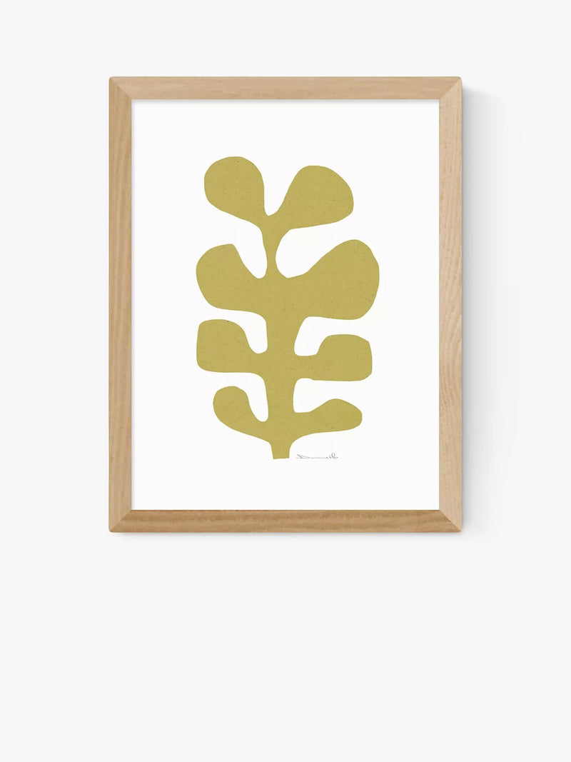 EAST END PRINTS Dan Hobday 'Seaweed Mustard' Framed Art Print 30x40cm