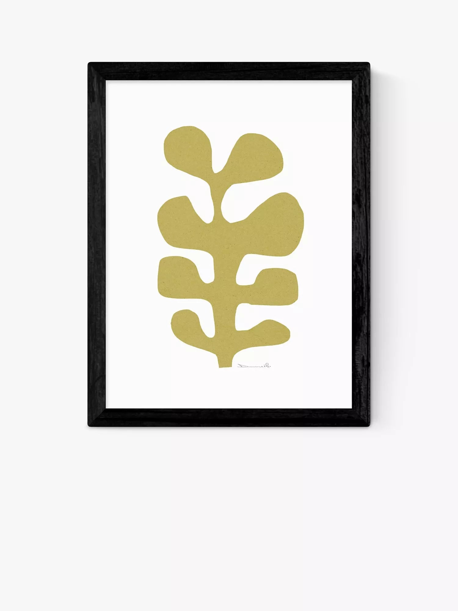 EAST END PRINTS Dan Hobday 'Seaweed Mustard' Framed Art Print 30x40cm
