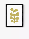 EAST END PRINTS Dan Hobday 'Seaweed Mustard' Framed Art Print 30x40cm