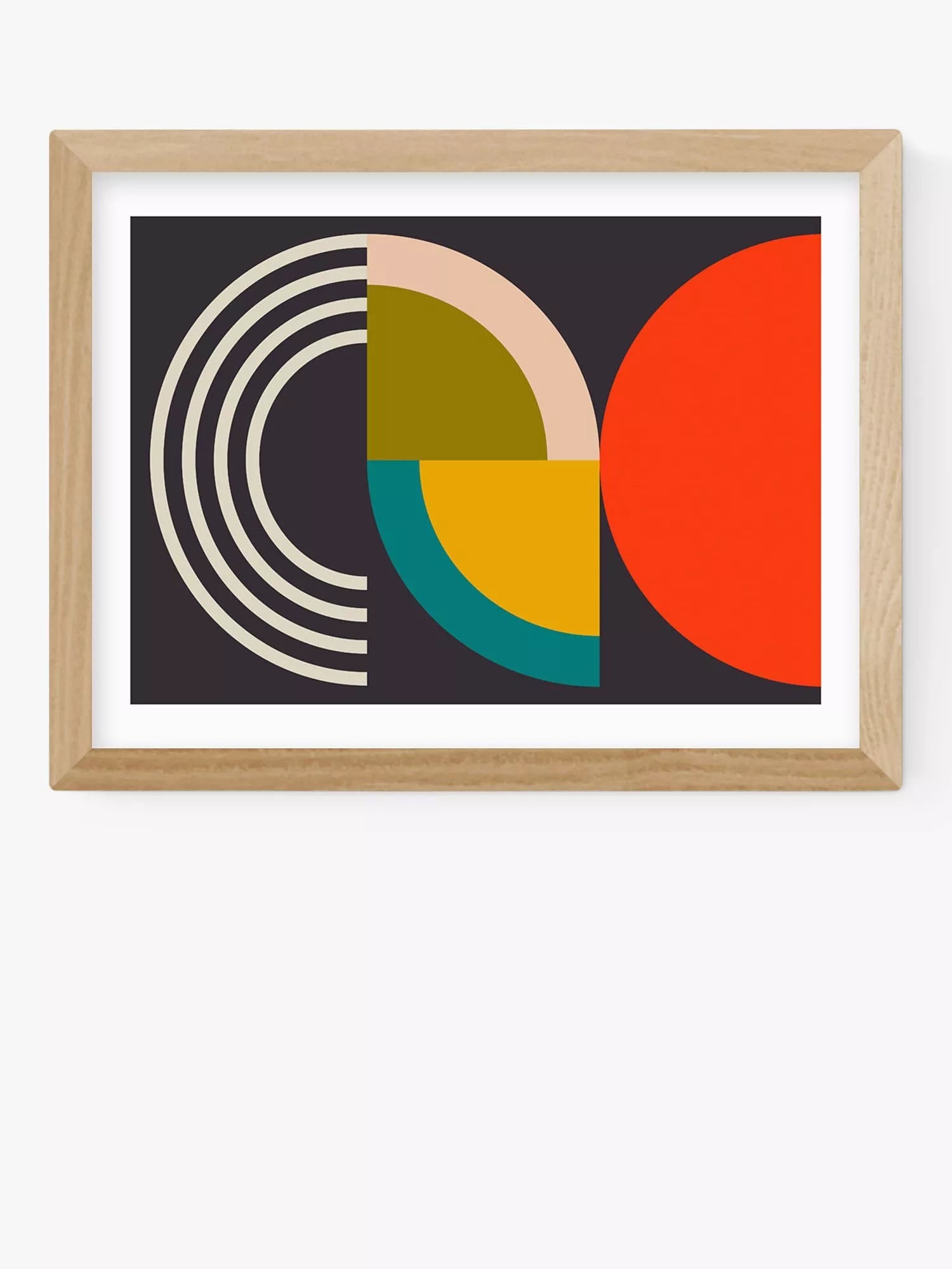 EAST END PRINTS Ana Rut Bre Geometric on Black I Framed Print 25x30cm