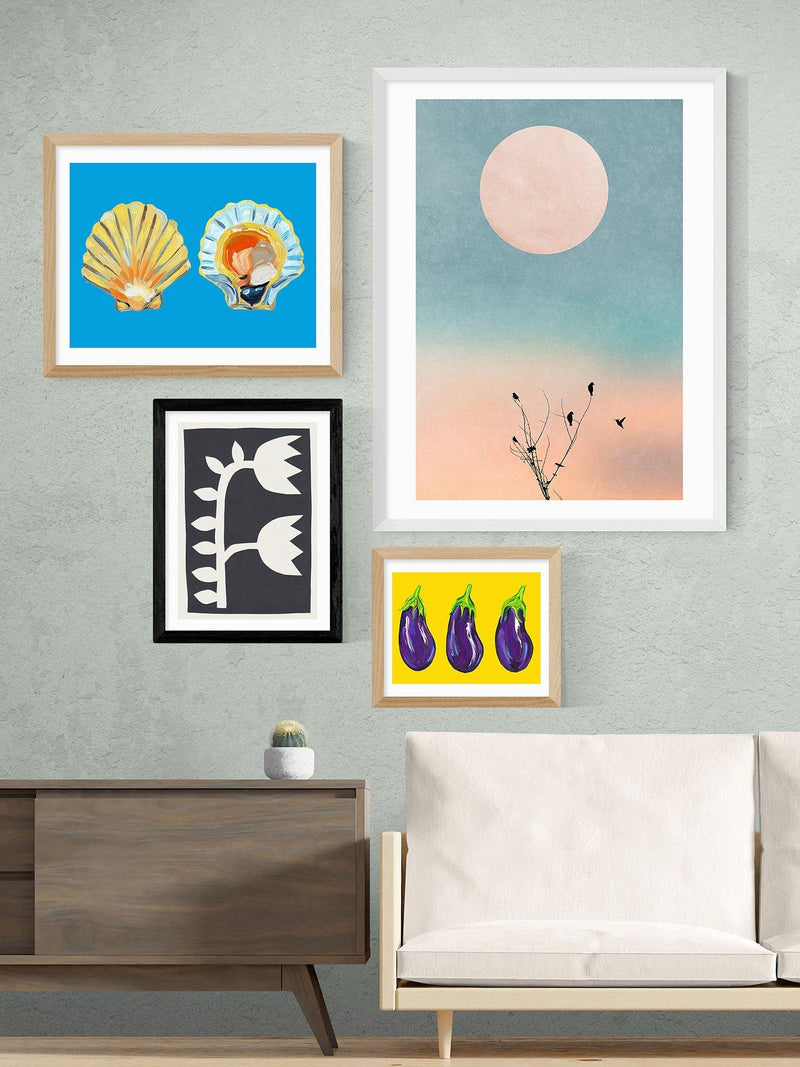 Black Tulips II framed print by EAST END PRINTS - British product