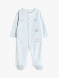 John Lewis baby elephant velour sleepsuit blue, UK version