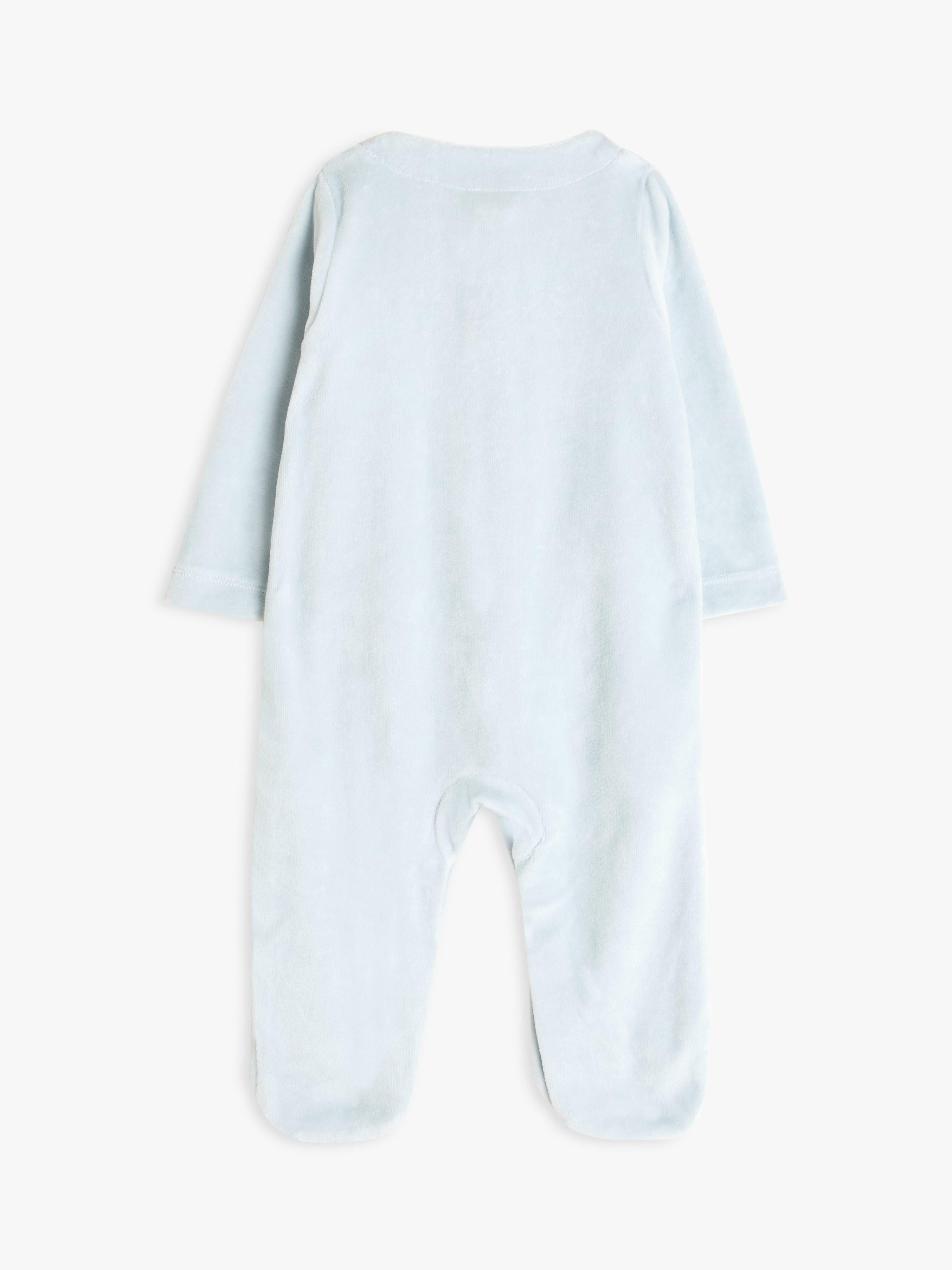 John Lewis baby elephant velour sleepsuit blue, UK version
