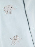 John Lewis baby elephant velour sleepsuit blue, UK version