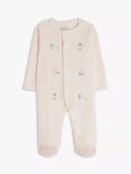 Pyjama bébé en velours rose à motif mouton John Lewis, version Royaume-Uni