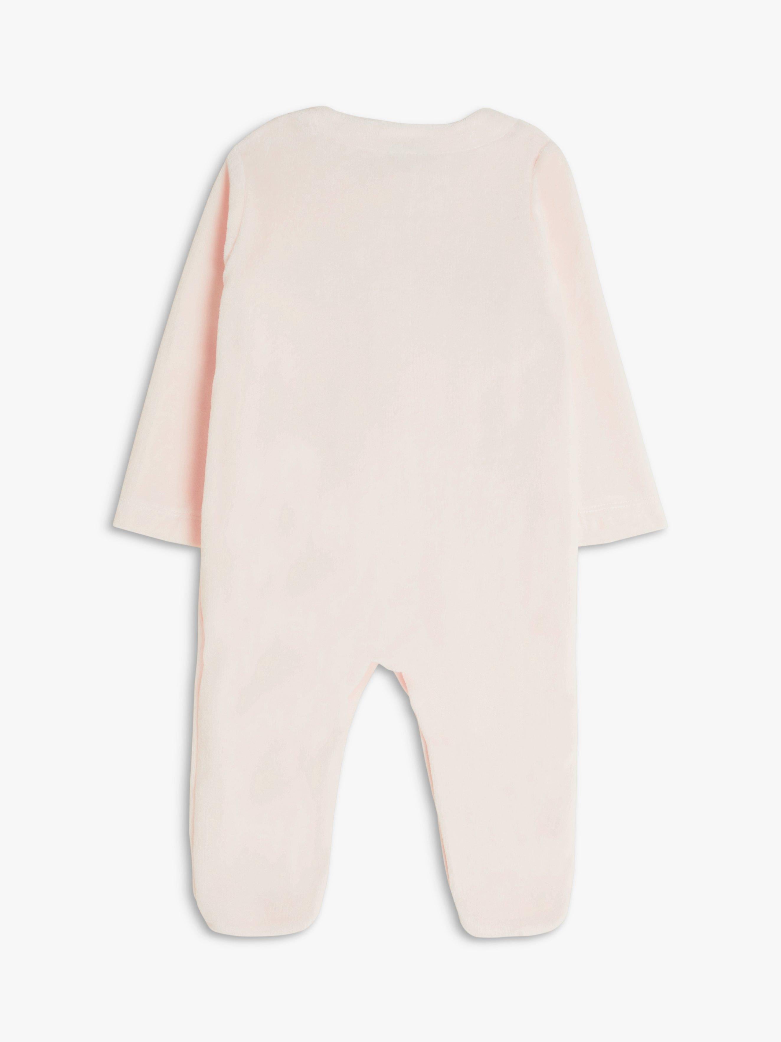 Pyjama bébé en velours rose à motif mouton John Lewis, version Royaume-Uni