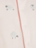 Pyjama bébé en velours rose à motif mouton John Lewis, version Royaume-Uni