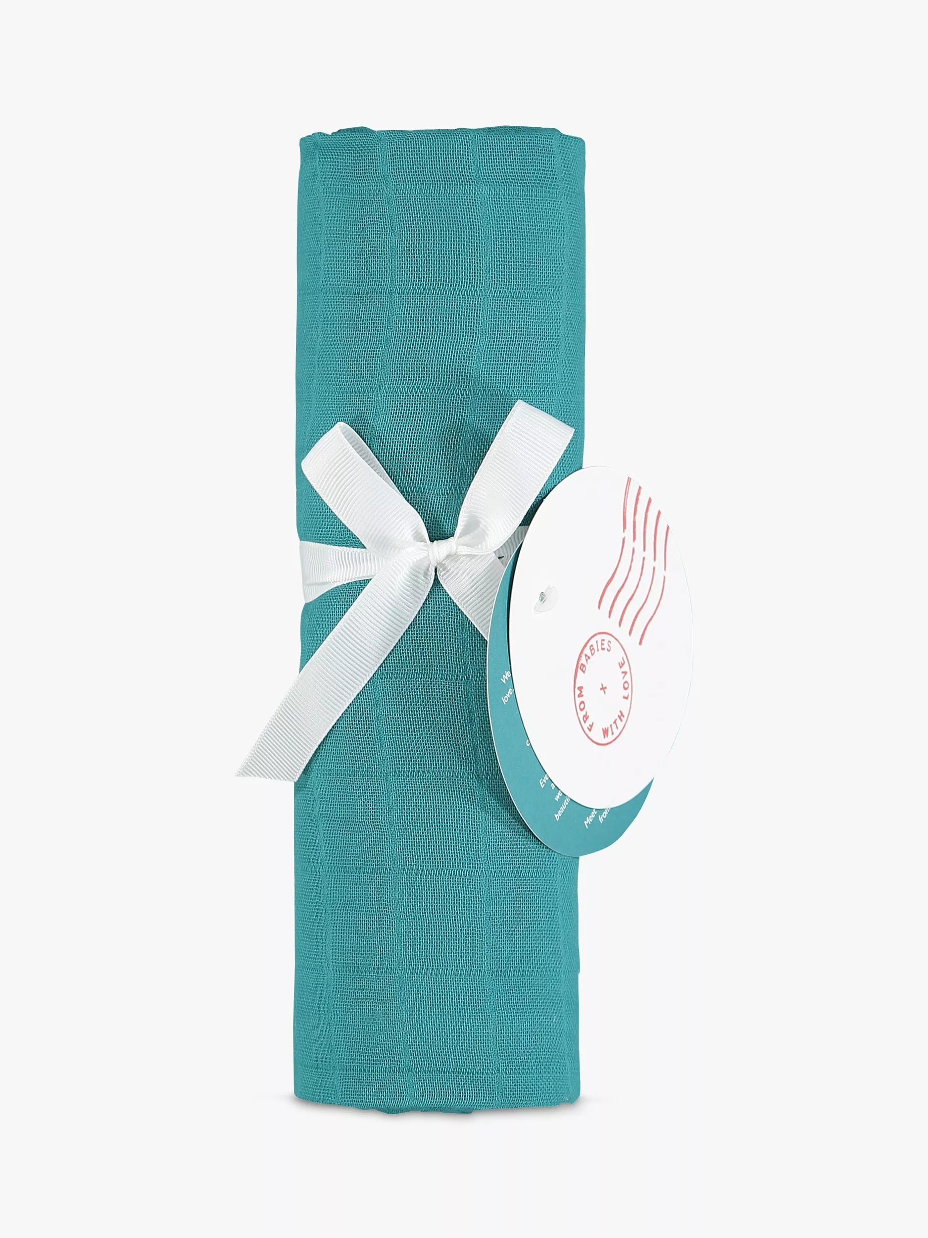 From Babies with Love baby shawl teal 120x120cm, imported from the UK