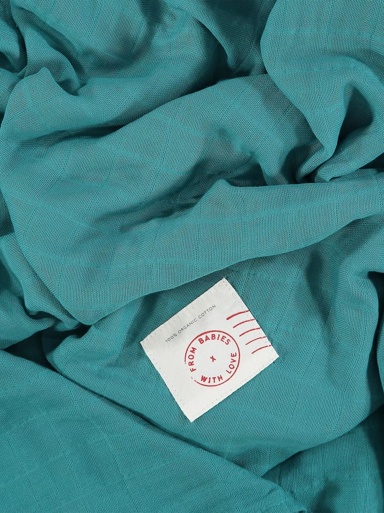 From Babies with Love baby shawl teal 120x120cm, imported from the UK