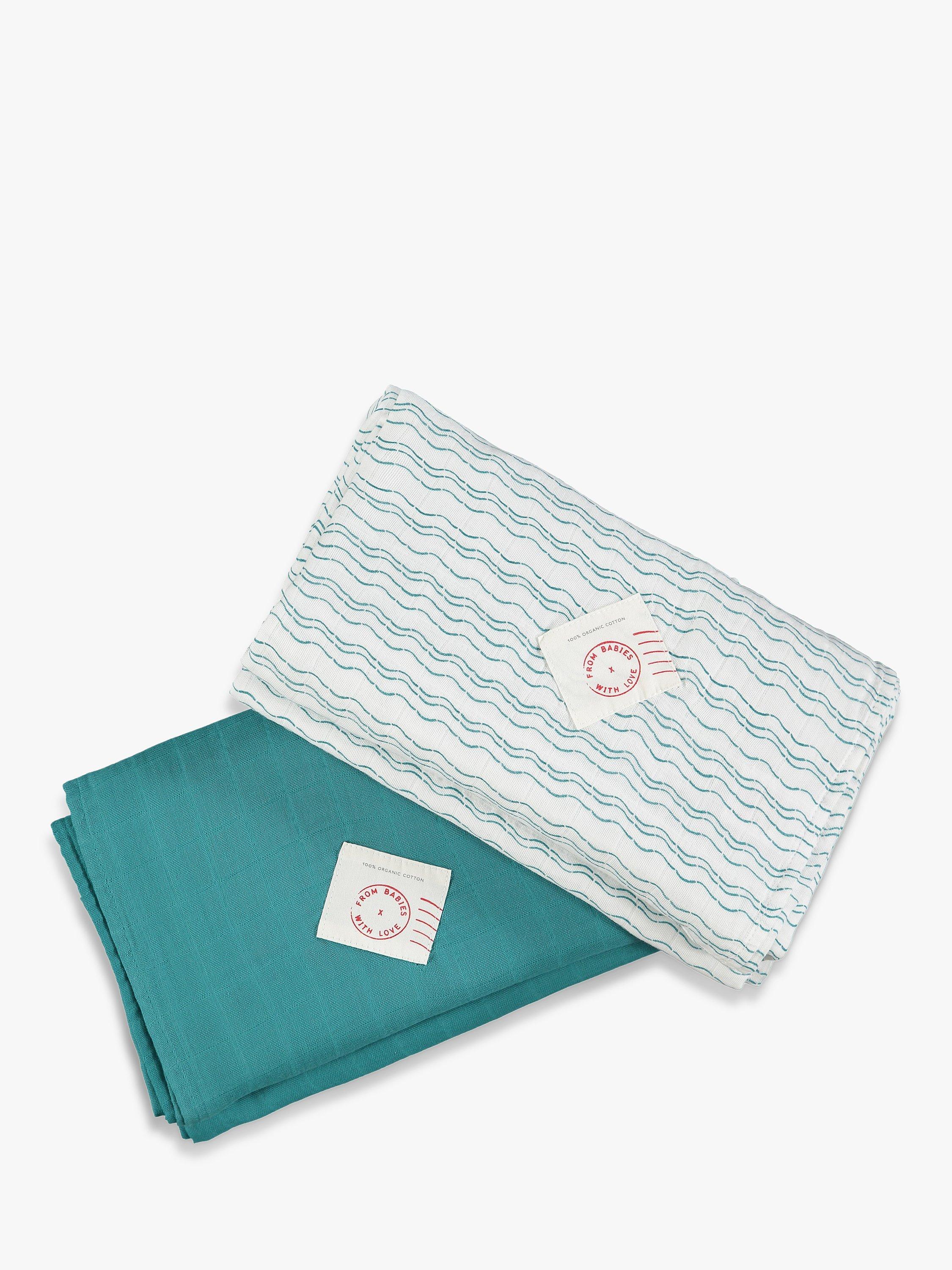 From Babies with Love baby shawl teal 120x120cm, imported from the UK