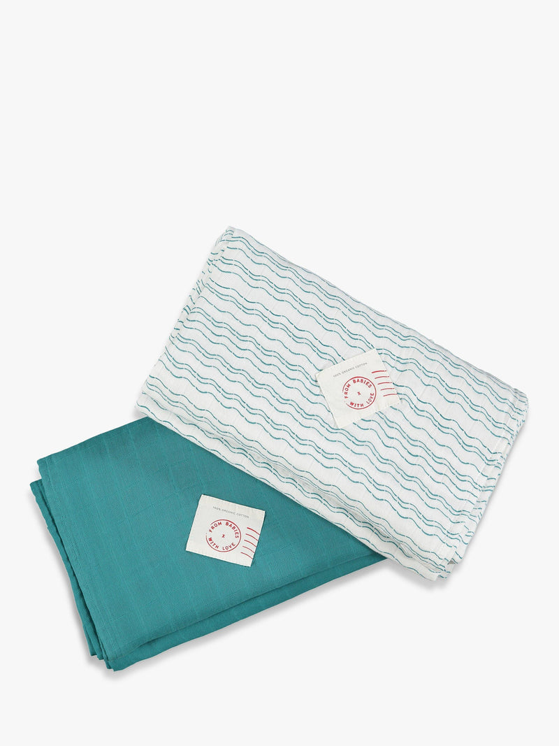 From Babies with Love baby shawl teal 120x120cm, imported from the UK