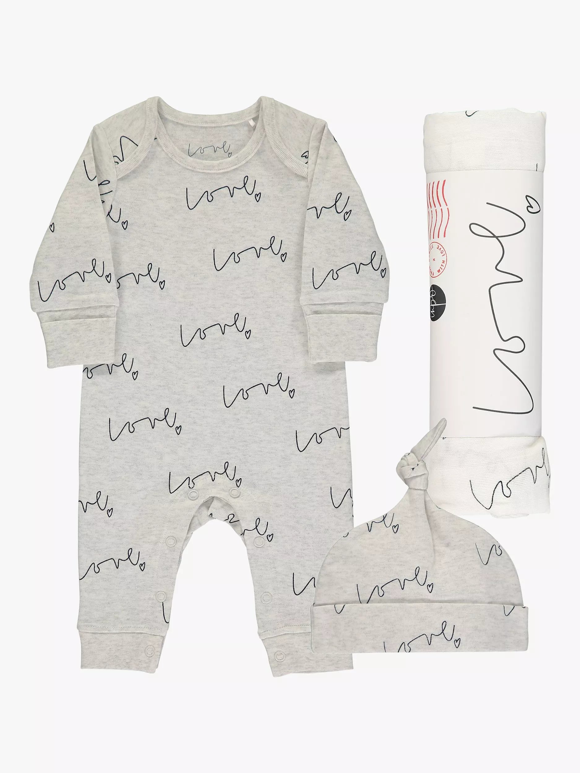 From Babies with Love baby gift set in grey, UK version