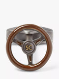 Simon Carter steering wheel cufflinks in brown, imported from the UK