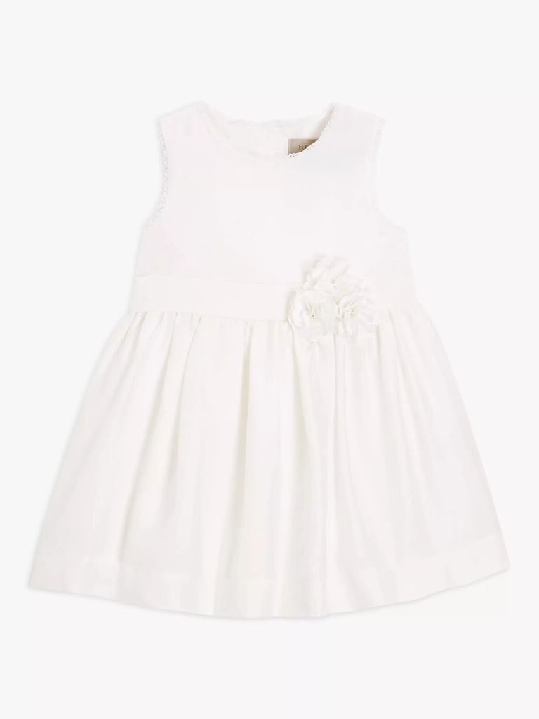 John Lewis Heirloom Collection Baby Silk Dress, White