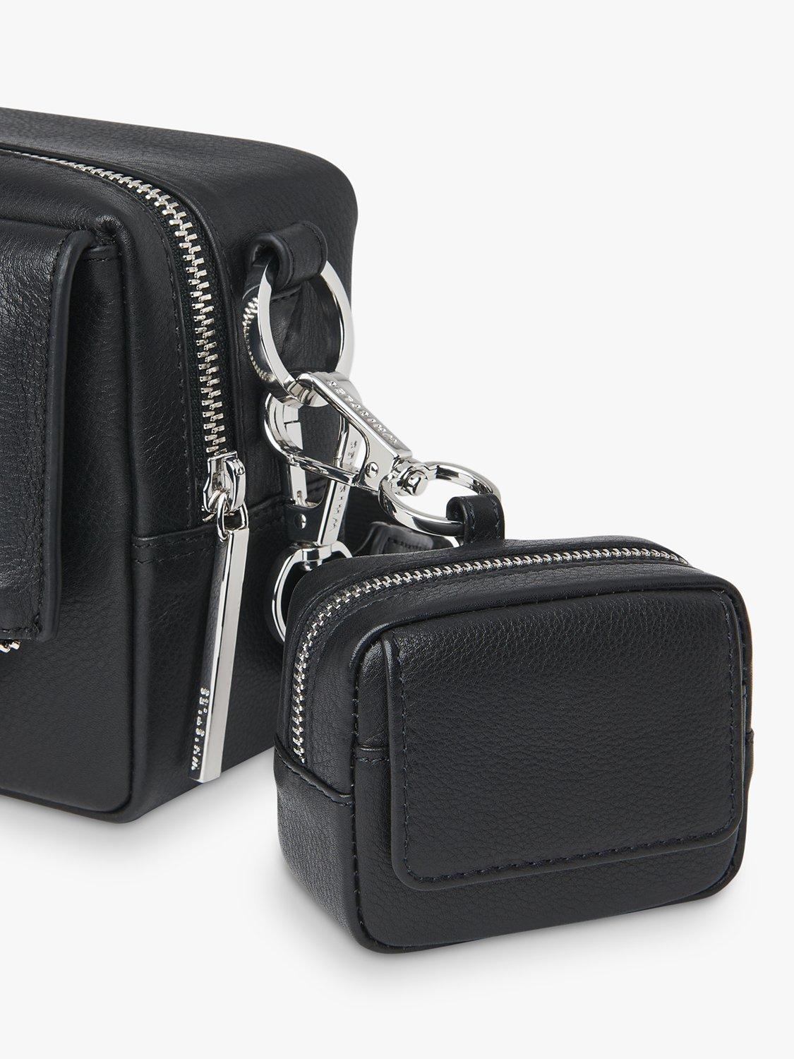 Whistles leather mini bag keyring, imported from the UK