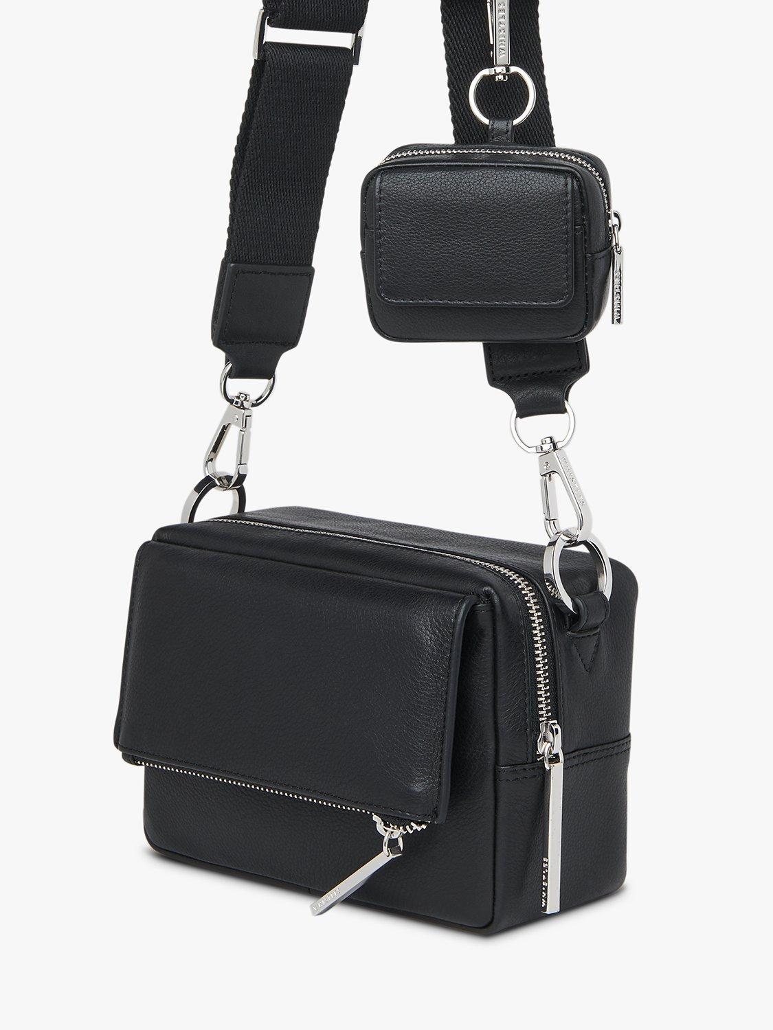 Whistles leather mini bag keyring, imported from the UK