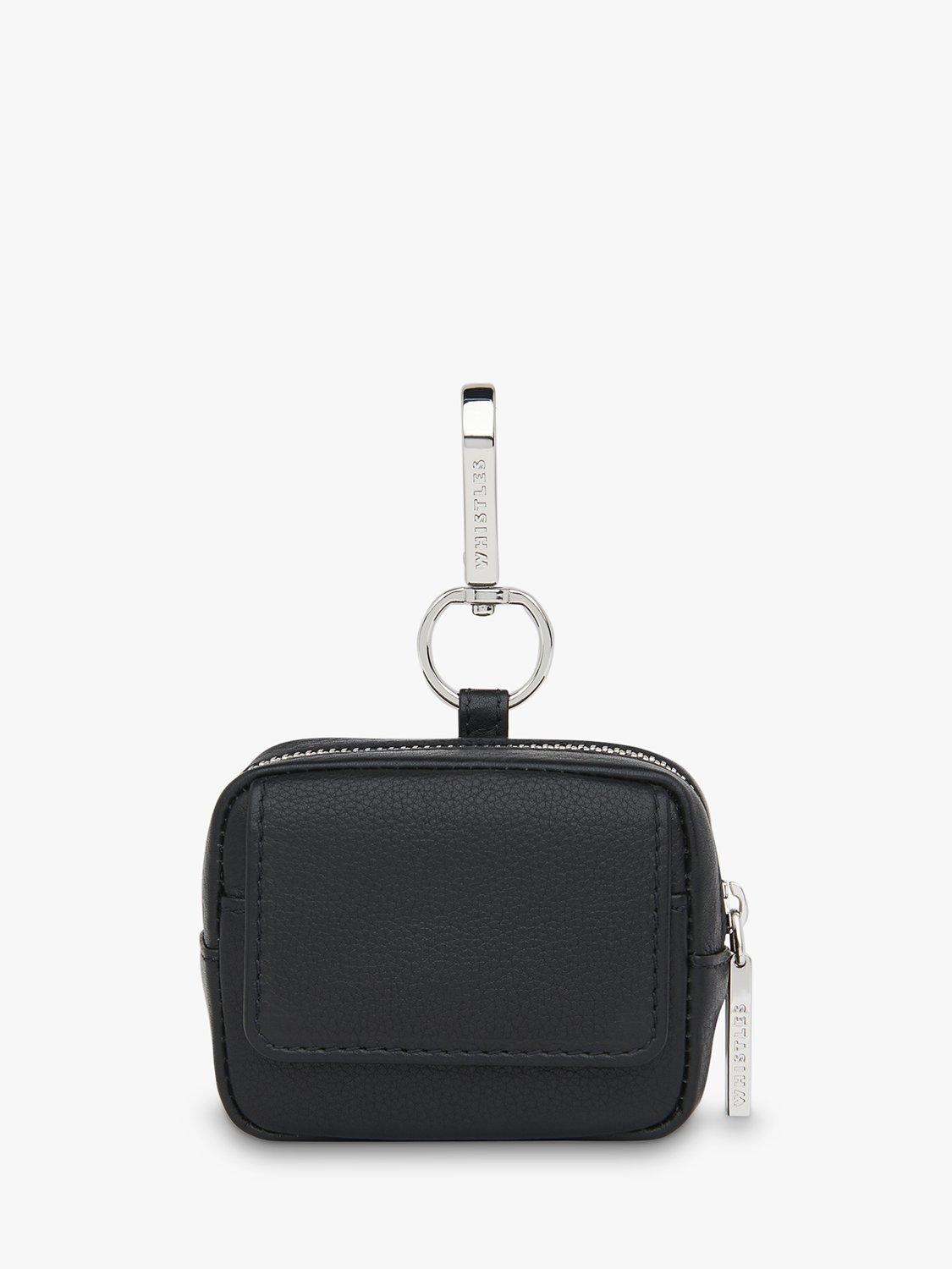 Whistles leather mini bag keyring, imported from the UK