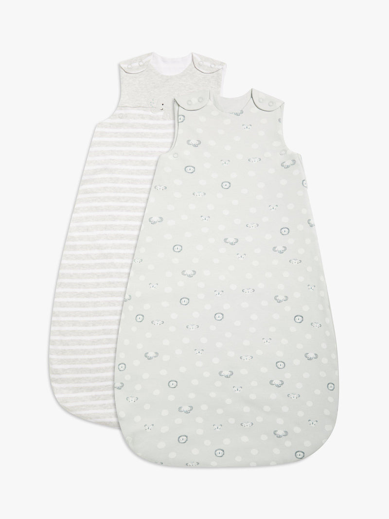 John Lewis Safari print baby sleeping bag pack of 2, UK version