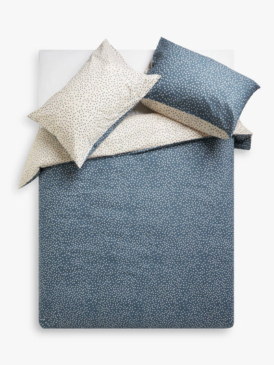 John Lewis John Lewis ANYDAY Spots Reversible Duvet Cover Set, Blue/Stone- Buy online at McGrocer