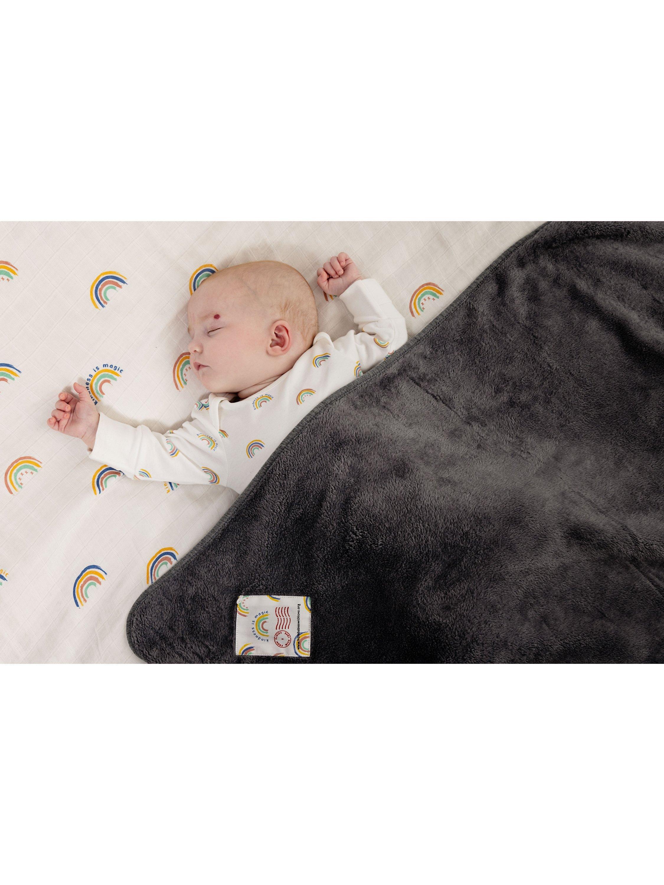 From Babies with Love baby blanket charcoal grey 90x90cm, UK version