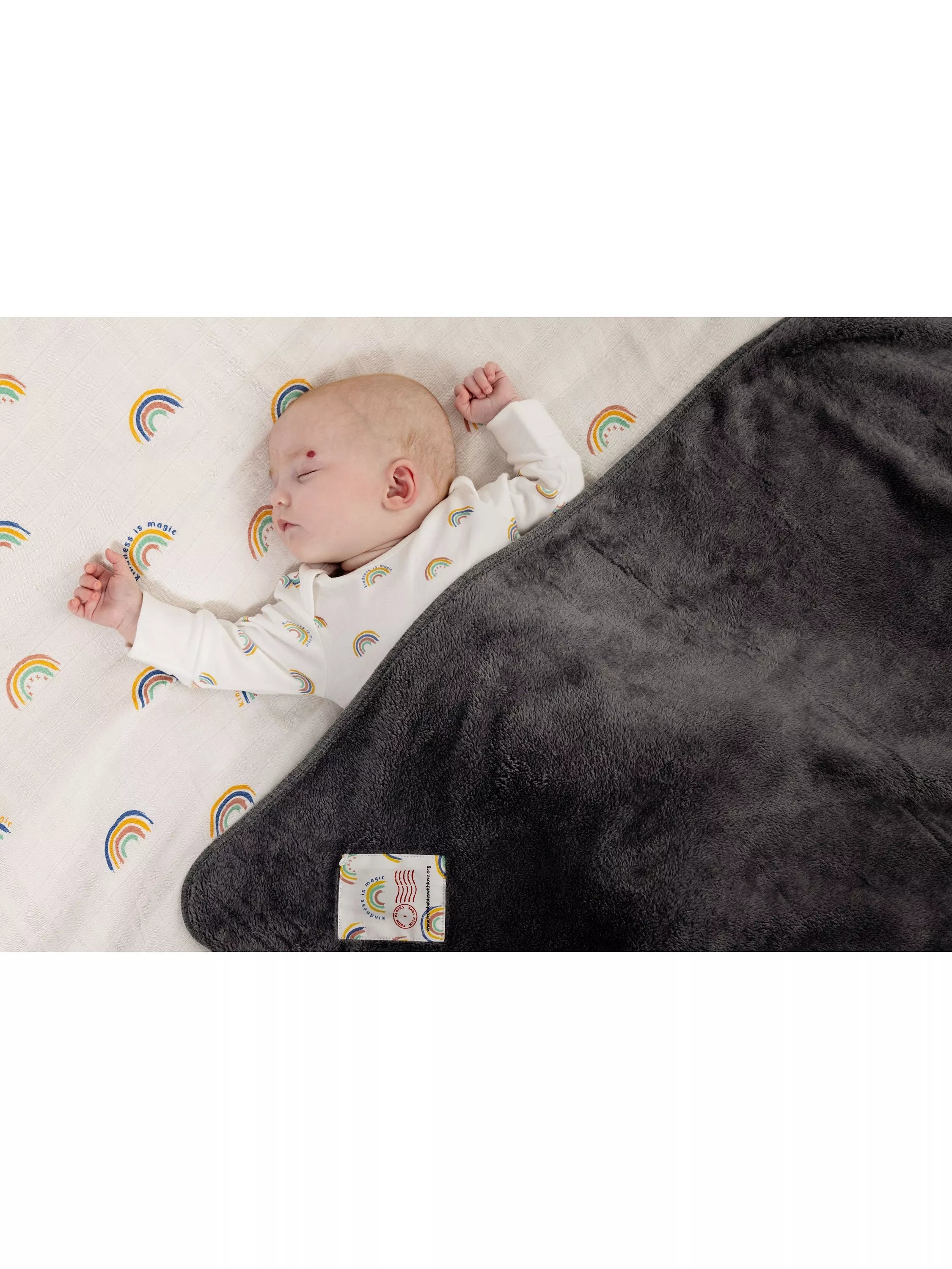 From Babies with Love baby blanket charcoal grey 90x90cm, UK version