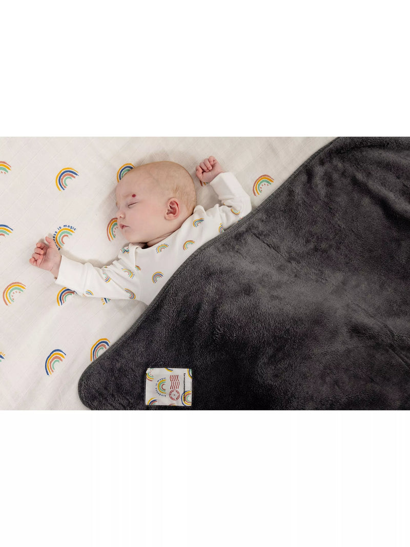 From Babies with Love baby blanket charcoal grey 90x90cm, UK version