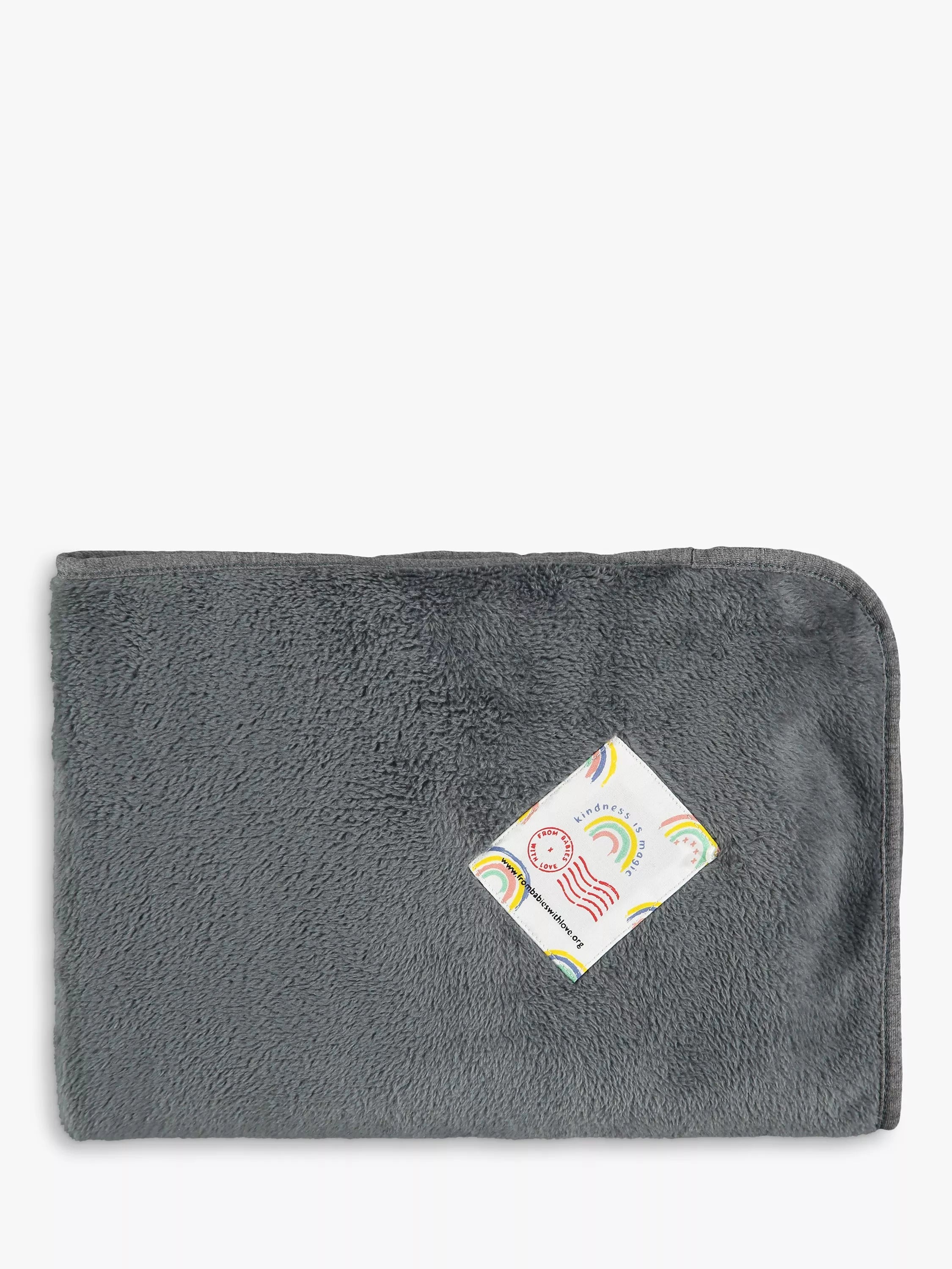 From Babies with Love baby blanket charcoal grey 90x90cm, UK version