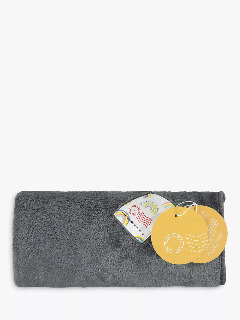 From Babies with Love baby blanket charcoal grey 90x90cm, UK version