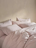 Bedfolk Relaxed Cotton Bedding, Rose, Standard Pillowcase Pair