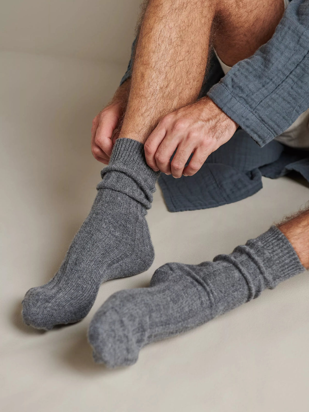 Bedfolk Ribbed Pure Cashmere Socks